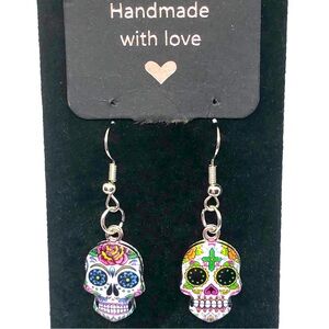 Handmade Sugar Skull Earrings Skull Jewelry Day Of The Dead Skulls Drop …
